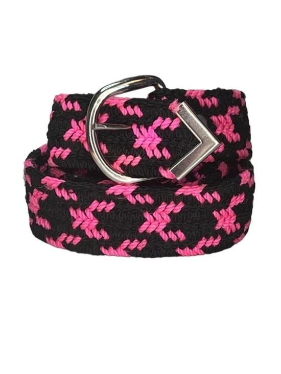 Pink & Black Neon Woven Western Belt Vintage 90s Southwestern Streetwear Casual main image 6